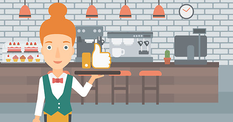 Image showing Waitress with like button.