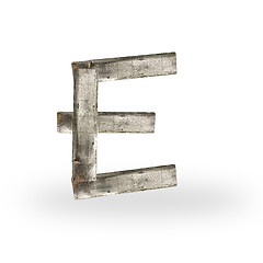 Image showing Wooden letter E