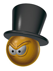 Image showing angry looking emoticon on white background - 3d rendering