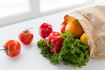 Image showing basket of fresh ripe vegetables at kitchen