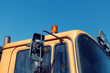 Image showing close up of road service car cabin with flasher