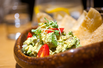 Image showing avocado and shrimps salad 