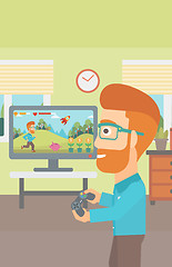 Image showing Man playing video game.