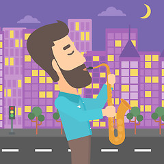 Image showing Musician playing saxophone.