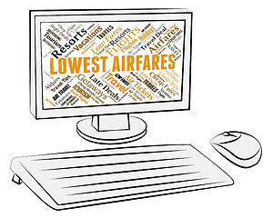 Image showing Lowest Airfares Shows Current Price And Aeroplane