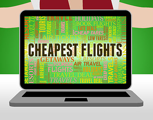 Image showing Cheapest Flights Shows Reduction Discounted And Flying