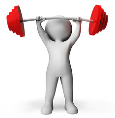 Image showing Weight Lifting Means Physical Activity And Confident 3d Renderin
