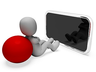 Image showing Online Smartphone Represents World Wide Web And Man 3d Rendering