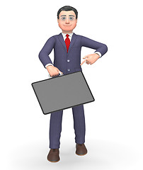 Image showing Briefcase Businessman Shows Commercial Render And Entrepreneurs 