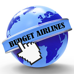 Image showing Budget Airlines Indicates Cut Price And Aircraft