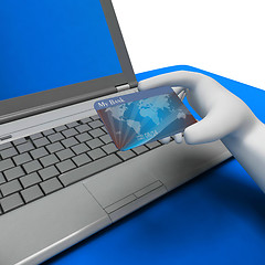 Image showing Credit Card Shows World Wide Web And Buy 3d Rendering