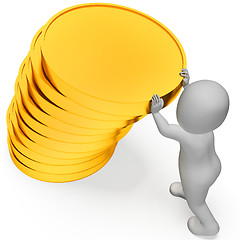 Image showing Coins Savings Means Figures Save And Saver 3d Rendering