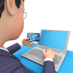 Image showing Credit Card Indicates World Wide Web And Business 3d Rendering