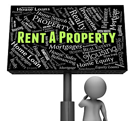 Image showing Rent Property Represents Sign Offices And Housing