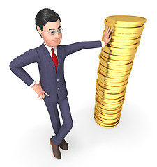 Image showing Coins Finance Means Business Person And Currency 3d Rendering