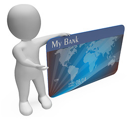 Image showing Credit Card Represents Buyer Bankrupt And Banking 3d Rendering