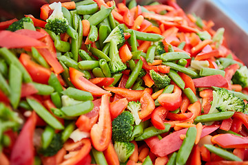 Image showing Broccoli, carrots and green beans