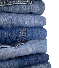 Image showing stask of blue jeans