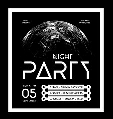 Image showing Night Disco Party Poster Background