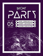 Image showing Night Disco Party Poster Background