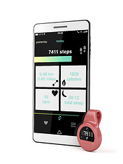 Image showing Fitness tracker and smartphone 