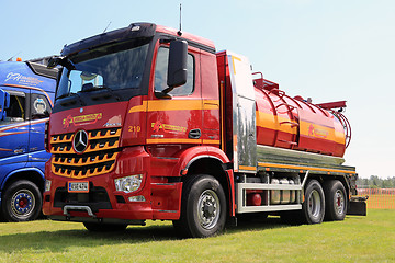 Image showing Colorful Mercedes-Benz Arocs 2536 Vacuum Truck