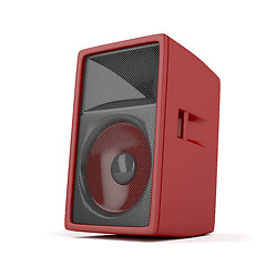 Image showing Big red loudspeaker