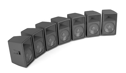 Image showing Row of speakers