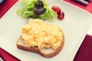 Image showing close up of toasted white bread on plate