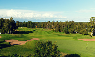 Image showing natural landscape with golf field or course view