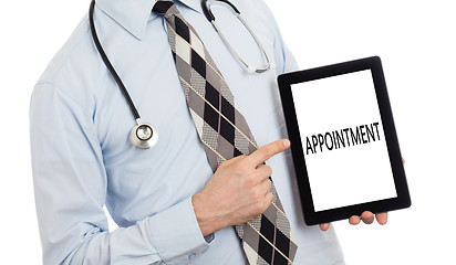 Image showing Doctor holding tablet - Appointment