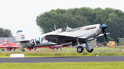 Image showing LEEUWARDEN, THE NETHERLANDS - JUNE 10, 2016: A vintage Spitfire 