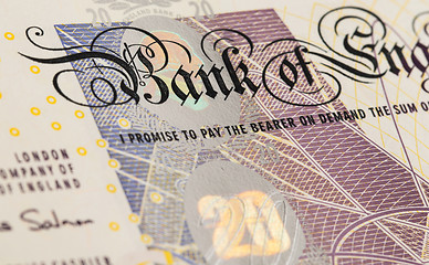 Image showing Pound currency background - 20 Pounds