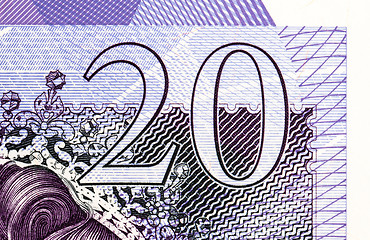 Image showing Pound currency background - 20 Pounds