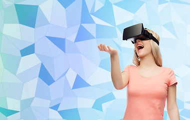 Image showing woman in virtual reality headset or 3d glasses