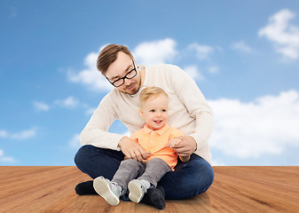 Image showing happy father and little son