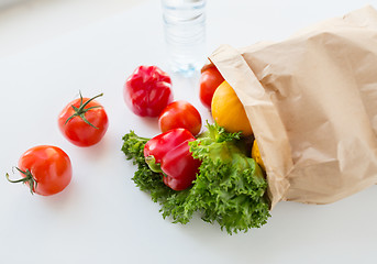 Image showing basket of fresh ripe vegetables at kitchen