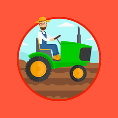 Image showing Farmer driving tractor.