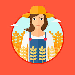 Image showing Woman in wheat field.