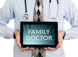 Image showing Doctor holding tablet - Family doctor