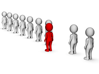 Image showing Unique Disagree Represents Stand Out And Men 3d Rendering