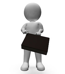 Image showing Character Businessman Means Entrepreneurial Bag And Entrepreneur