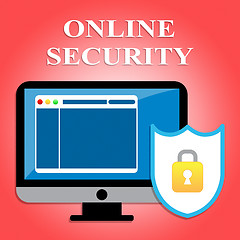 Image showing Online Security Shows Web Site And Communication