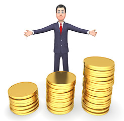 Image showing Coins Businessman Means Cash Investment And Entrepreneurial 3d R