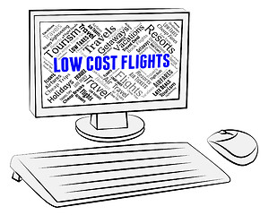 Image showing Low Cost Flights Indicates Airplane Aircraft And Fly