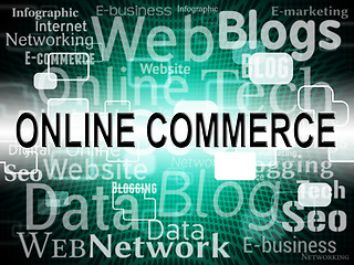 Image showing Online Commerce Means Web Site And Buy