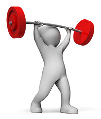 Image showing Weight Lifting Means Muscular Build And Athletic 3d Rendering