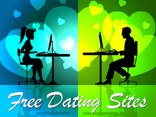 Image showing Free Dating Sites Represents No Charge And Date