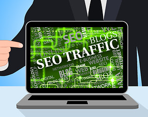 Image showing Seo Traffic Represents Internet Pc And Visitors