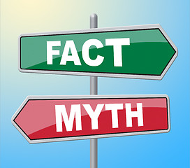 Image showing Fact Myth Signs Indicates The Facts And Untrue